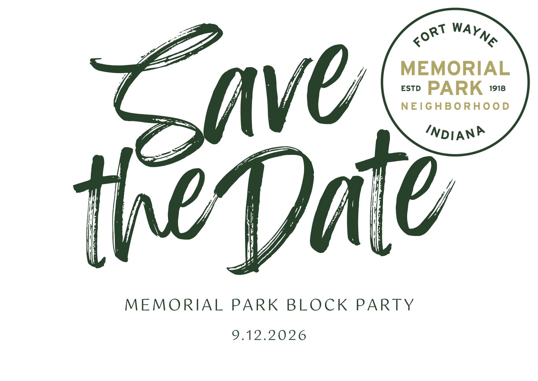 Memorial Park Save the Date