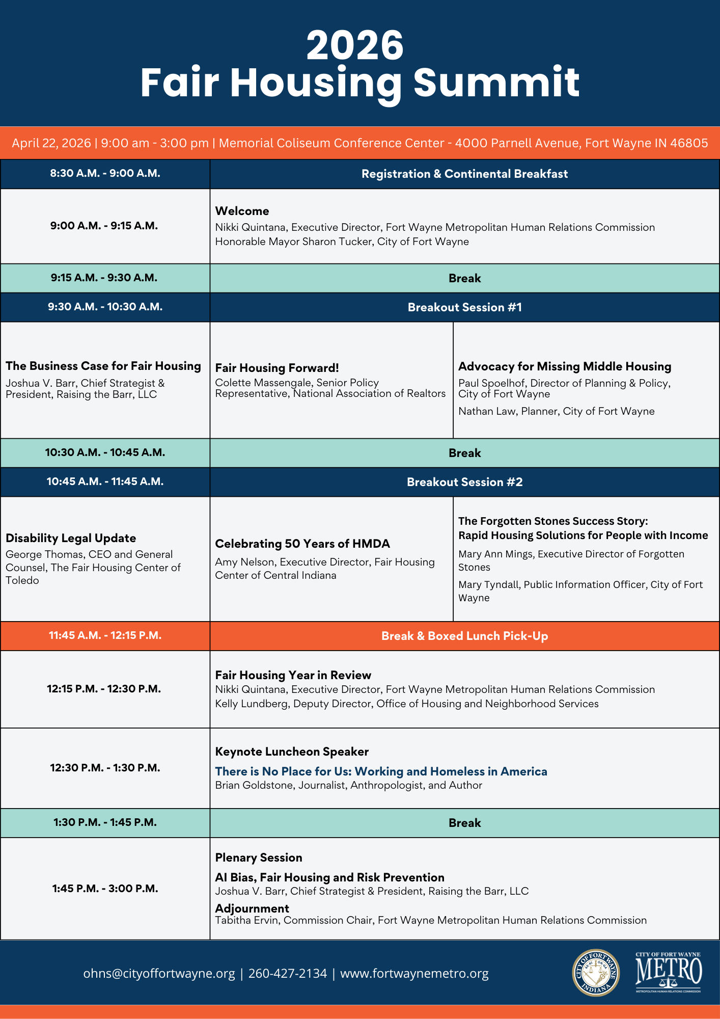 2026 Fair Housing Summit Agenda