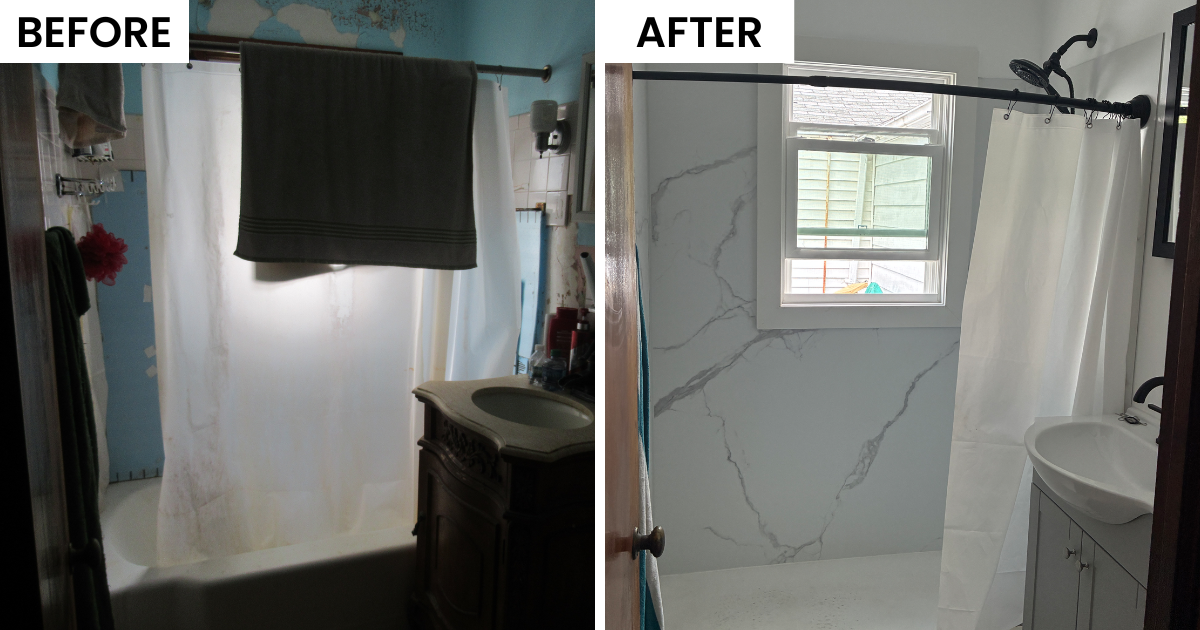Before and After photos of home accessibility participant
