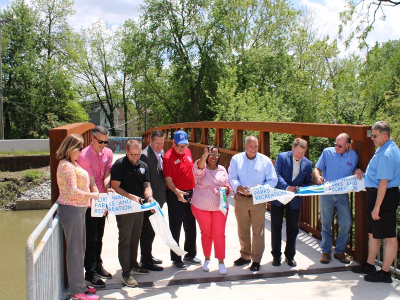 Ribbon cutting at the Lawson Bridge