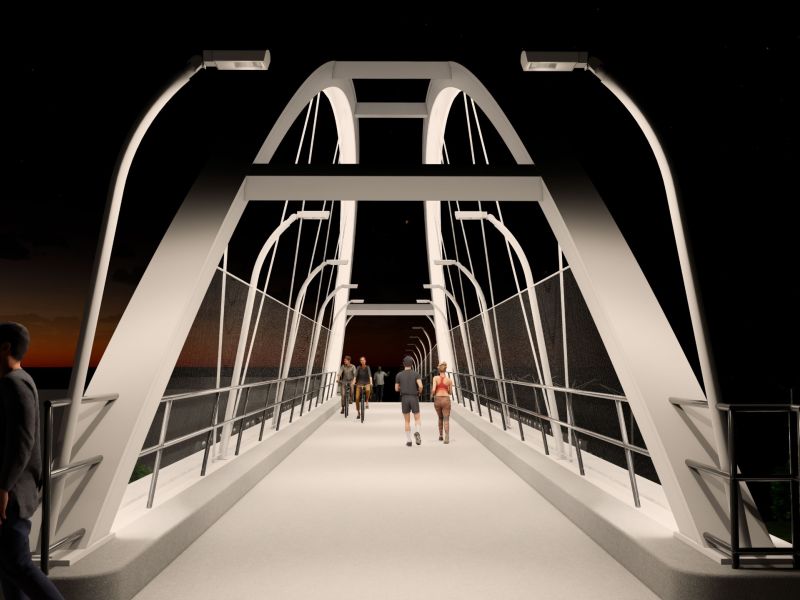 View north on the bridge 