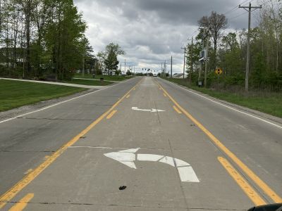 Cook RD east of Huguenard Rd looking west