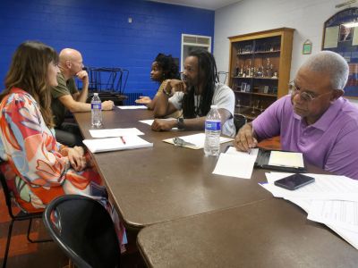 Residents gather to give ideas on a future East Central art project 